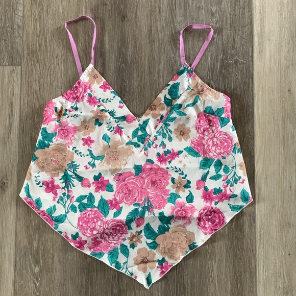 NWOT Free People It’s That Simple Floral Satin Cami Tank Top (S) - Picture 3 of 7